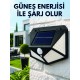 Sensörlü Solar Bahçe Lambası Geniş Açılı LED Aydınlatmalı Balkon Garaj ve Bahçe Işığı