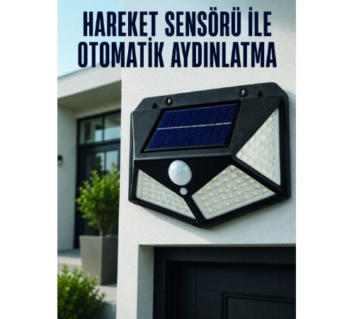 Hareket Sensörlü Güneş Enerjili Duvar Lambası Dış Mekan İçin Güçlü LED Aydınlatma