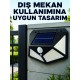 Bahçe Balkon Garaj ve Girişler İçin Güneş Enerjili Hareket Sensörlü LED Duvar Lambası