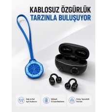 Kablosuz Kulaklık ve Mavi Çanta Charm Saat Kampanya Seti Taşınabilir Günlük Kullanım