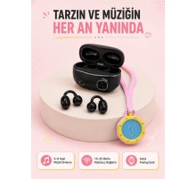 Şarj Kutulu Kablosuz Kulaklık ve Pembe Çanta Charm Saat İkili Fırsat Paketi
