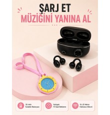 Kablosuz Kulaklık Seti ve Pembe Askılı Analog Charm Saat Günlük Kullanım Kampanyası