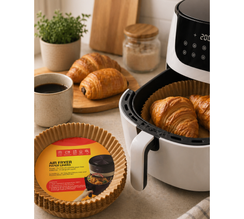 Yuvarlak Airfryer Kağıdı 100 Adet Yağ Tutmaz Hazne Koruyucu