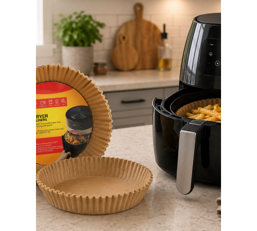 100 Lü Airfryer Kağıdı Yağ Geçirmez Yapışmaz Pişirme Kağıdı