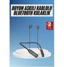 100 Saat Kablolu Boyun Askılı Dijital Göstergeli Bluetooth Kulaklığı