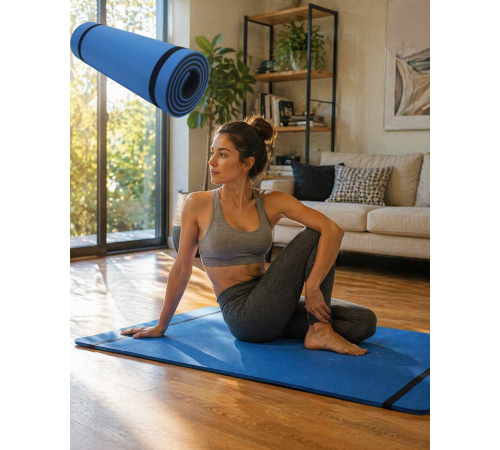 10 mm Yoga Matı Kaymaz Yüzey Çift Taraflı Kullanım Dayanıklı Eva Fitness Minderi