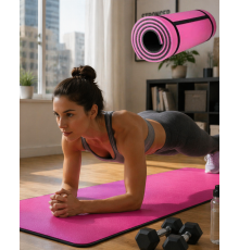 10 mm Yoga Spor Matı Çift Taraflı Kullanım Kaymaz Doku Esnek Dayanıklı Fitness Minderi
