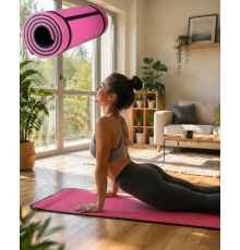 10 mm Fitness Yoga Matı Kaymaz Yüzey Çift Taraflı Kullanım Dayanıklı Eva Malzeme