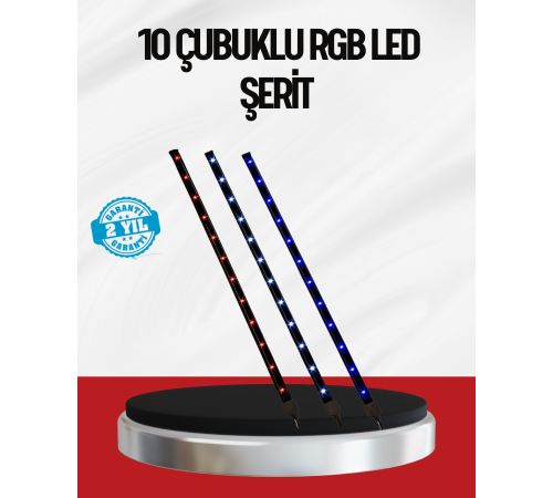 LED Meteor Yağmur Işığı 10 Adet Çubuk Kayan Yıldız Efektli