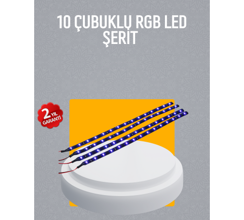LED Meteor Yağmur Işığı 10 Adet Çubuk Kayan Yıldız Efektli