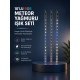 Dekoratif RGB LED Işık Çubuğu Seti 10 Adet Çubuk Kayan Yıldız Efektli