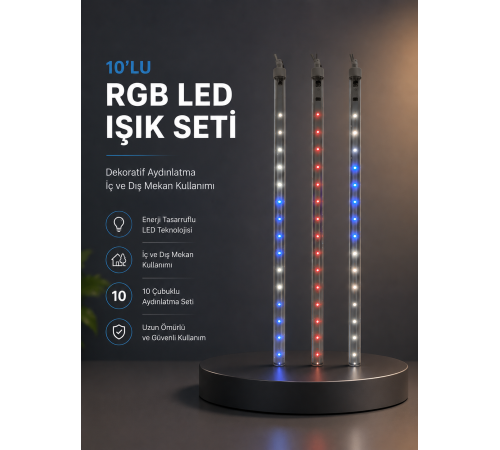 Kayan Yıldız Efektli RGB LED Işık Seti İç ve Dış Mekan Kullanımı