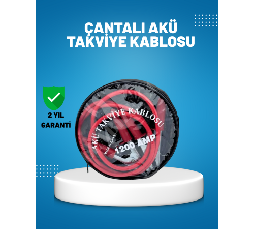 1200 Amper Akü Takviye Kablosu 2 Metre İzoleli Bakır Uçlu
