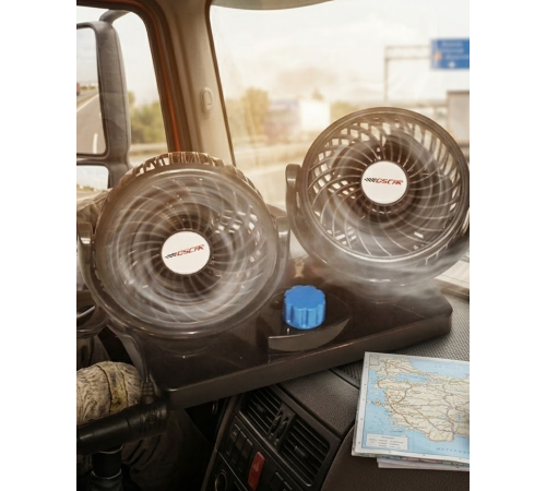 12V Oto Fan Çakmaklık Girişli Ayarlanabilir Başlıklı Araç Vantilatörü