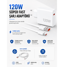 Turbo 120W Hızlı Şarj Cihazı Type-C Kablolu