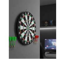 Kaliteli Ahşap Dart Tahtası 12 İnç 4 Dart Ok Seti