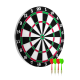Kaliteli Ahşap Dart Tahtası 12 İnç 4 Adet Metal İğne Uçlu Ok
