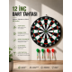 12 İnç Ahşap Dart Tahtası 4 Adet Metal Uçlu Dart Oku Dahil
