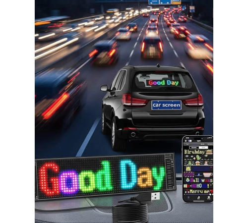 RGB LED Yazı Paneli Telefon Kontrollü Kayan Yazı Animasyonlu Ekran