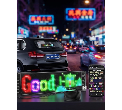 RGB Kayan Yazı LED Panel Telefon Kontrollü Animasyonlu Akıllı Ekran