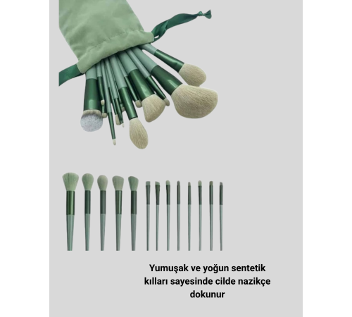 13’lü Yumuşak Kıllı Makyaj Fırça Seti Profesyonel Hassas Ciltlere Uygun Yapısı