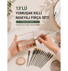 13’lü Yumuşak Kıllı Makyaj Fırça Seti Profesyonel Hassas Ciltlere Uygun Yapısı