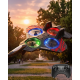LED Işıklı Uzaktan Kumandalı Drone Fighter Jet Tasarımlı 360 Derece Dönebilen Oyuncak Uçak