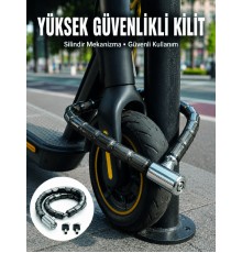 Şeffaf PVC Kaplamalı Dayanıklı Motosiklet ve Bisiklet Güvenlik Kilidi