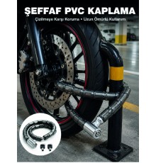 Şeffaf PVC Kaplamalı Dayanıklı Motosiklet ve Bisiklet Güvenlik Kilidi