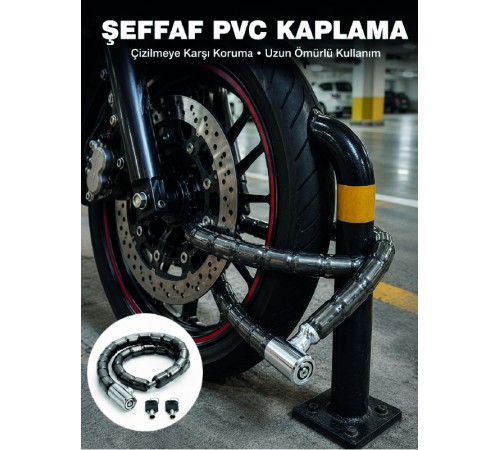 Şeffaf PVC Kaplamalı Dayanıklı Motosiklet ve Bisiklet Güvenlik Kilidi