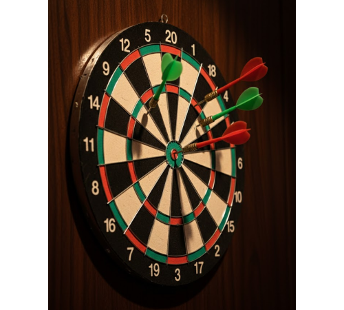 Kaliteli Ahşap 15 İnç Dart Tahtası Kolay Montajlı 4 Ok