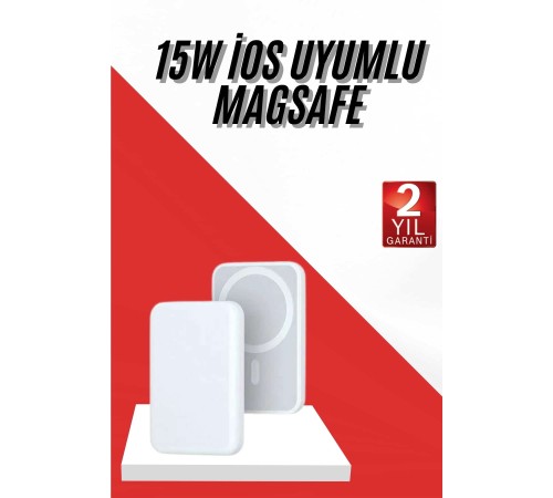 İOS Uyumlu Magsafe Kablosuz 15w Şarj Powerbank Magesafe