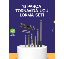 16 Parça Bits ve Adaptör Seti Vidalama Tamir Bakım Seti