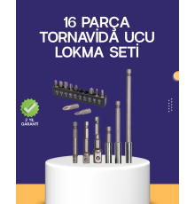 16 Parça Bits ve Adaptör Seti Vidalama Tamir Bakım Seti