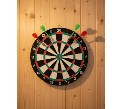 17 İnç Profesyonel Dart Tahtası Dayanıklı Yapı ve 4 Metal Dart Oku