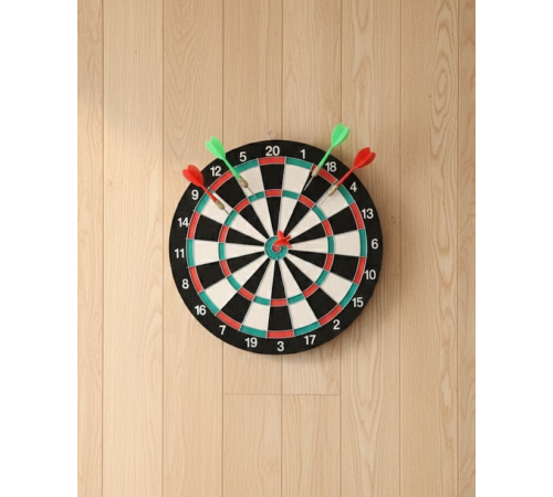 17 İnç Dart Tahtası Şık Tasarım Dayanıklı Yapı ve Dart Oku Hediyeli