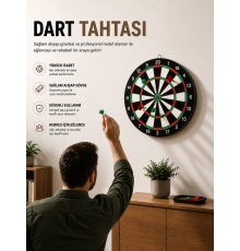 17 İnç Dart Tahtası Sağlam Ahşap Gövde ve Uzun Ömürlü Kullanım