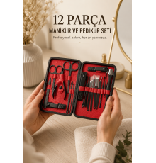 Paslanmaz Çelik Uçlu 17 Parça Profesyonel Manikür ve Pedikür Seti