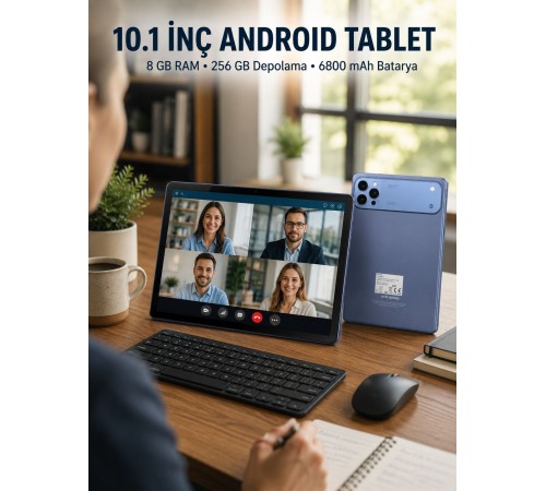10.1 İnç Android Tablet 8 GB RAM 256 GB Depolama Yeni Nesil