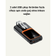 20.000 mAh Taşınabilir Şarj Cihazı Dijital Göstergeli Kablolu Powerbank