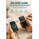 20.000 mAh Taşınabilir Şarj Cihazı Dijital Göstergeli Kablolu Powerbank