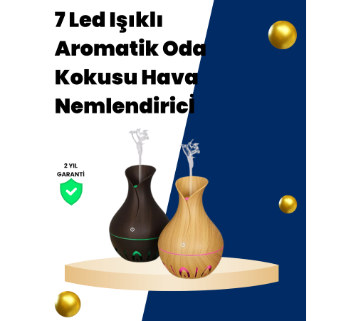 USB Şarjlı 7 Renk LED Işıklı Sessiz Çalışan Mini Hava Nemlendirici