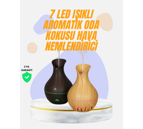 Led Işıklı Ultrasonik Oda Nemlendirici ve Uçucu Yağ Difüzörü