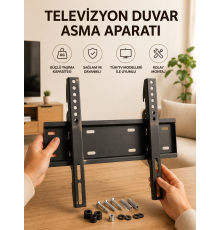 32-55 İnç Uyumlu 40 Kg Taşıma Kapatiseli Televizyon Duvar Asma Aparatı