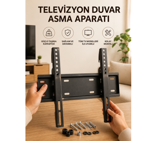 32-55 İnç Uyumlu 40 Kg Taşıma Kapatiseli Televizyon Duvar Asma Aparatı