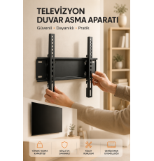 Yüksek Taşıma Kapasiteliniversal TV Duvar Askı Aparatı 32-42 İnç Güvenli Sabitleme Sistemi