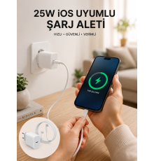 Type-C Hızlı Şarj Özellikli Cihazı USB-C Kablo Dahil