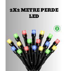 2x2 Metre Pil ile Çalışan Perde LED Işık – 8 Modlu Dekoratif
