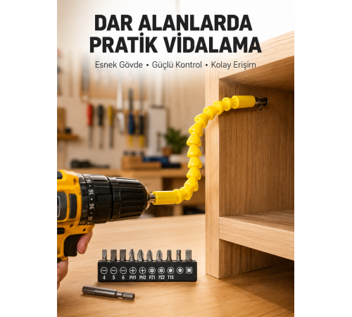 12 Parça Akrobat Bits Seti Çok Amaçlı Vidalama Dayanıklı Çelik Yeni Nesil