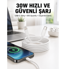 İOS Uyumlu 8 X Xs Xr 11 12 13 14/Pro Max Mini Plus Şarj Kablosu Yeni Nesil